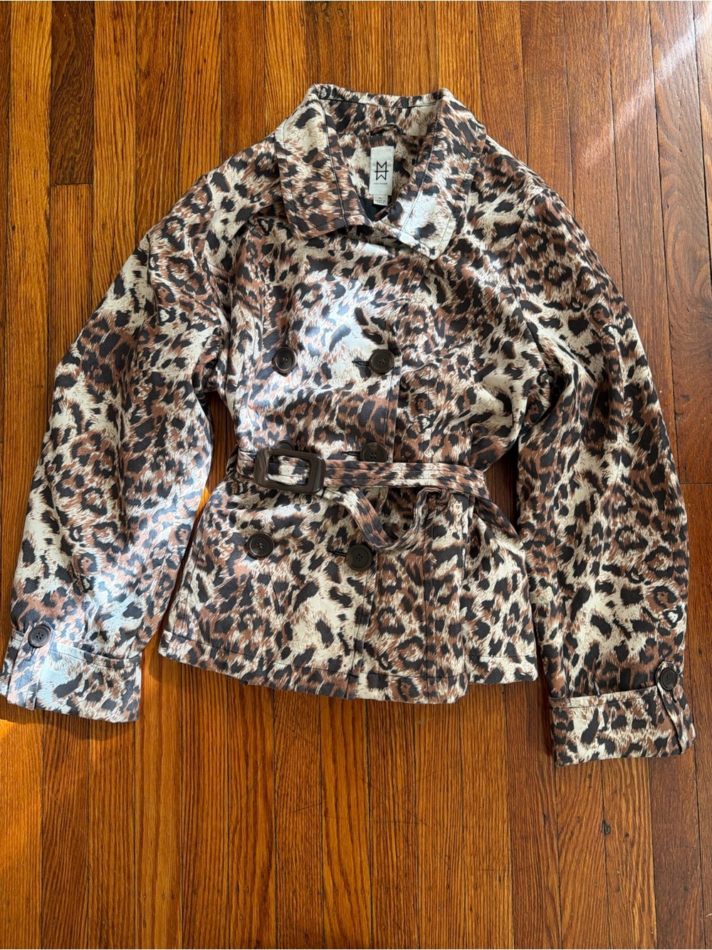 Leopard Cheetah Print Tranch Coat